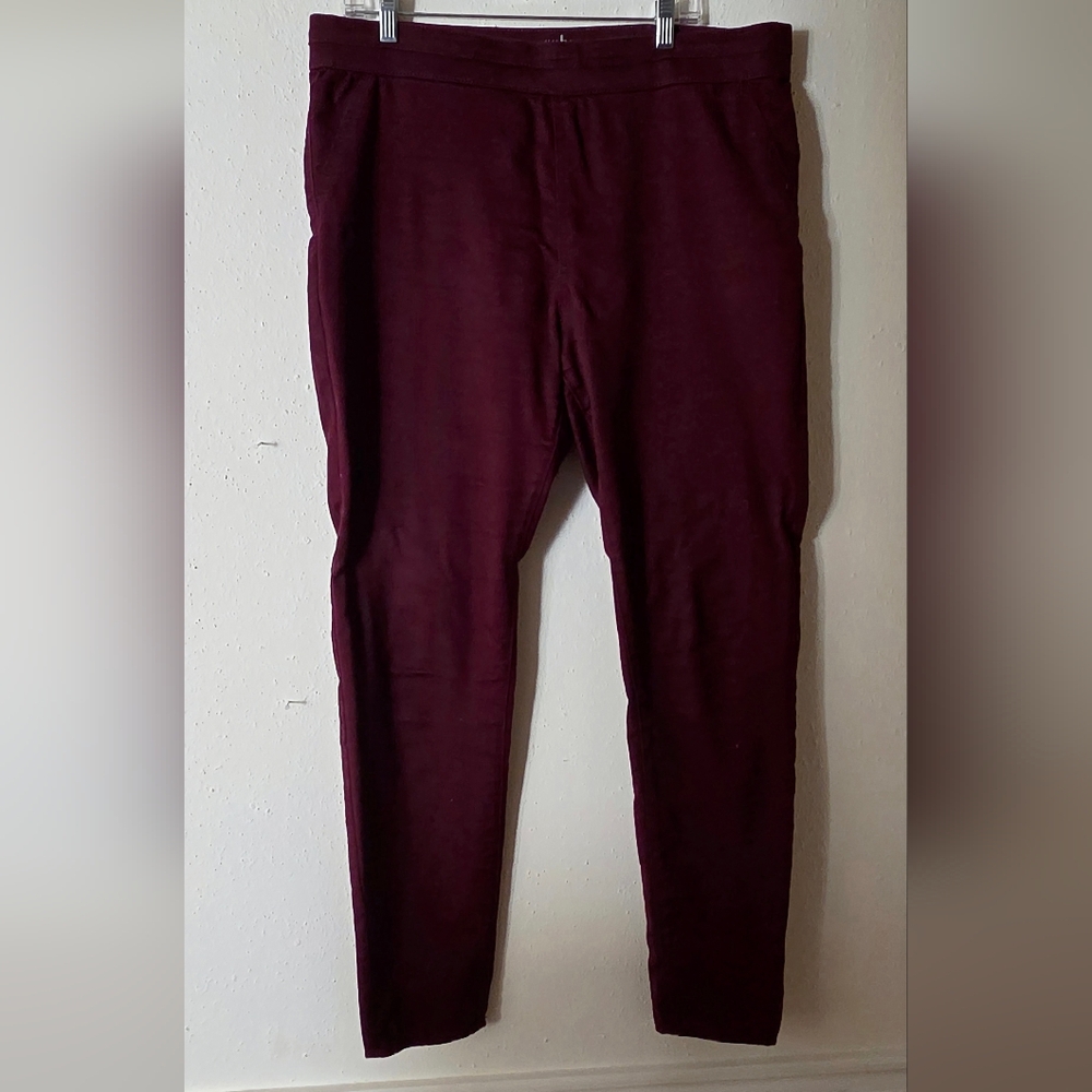 Soho Collection Burgundy Straight Leg Pants (Sz. XL Tall)